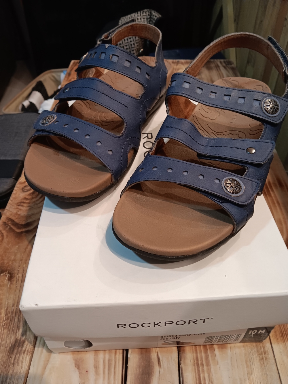 Rockport Navy Multi-Strap Comfort Sandals